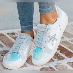 NEW - Vintage Havana - Faux Shearling Mixed-Media Sneakers - Woman's Size 6.5